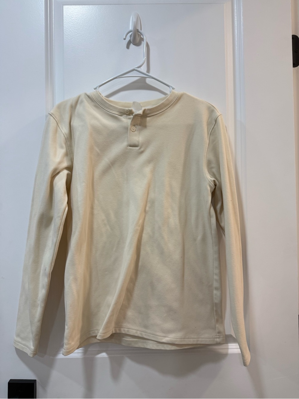 Classic Kids Long Sleeve Henley Top - Cream